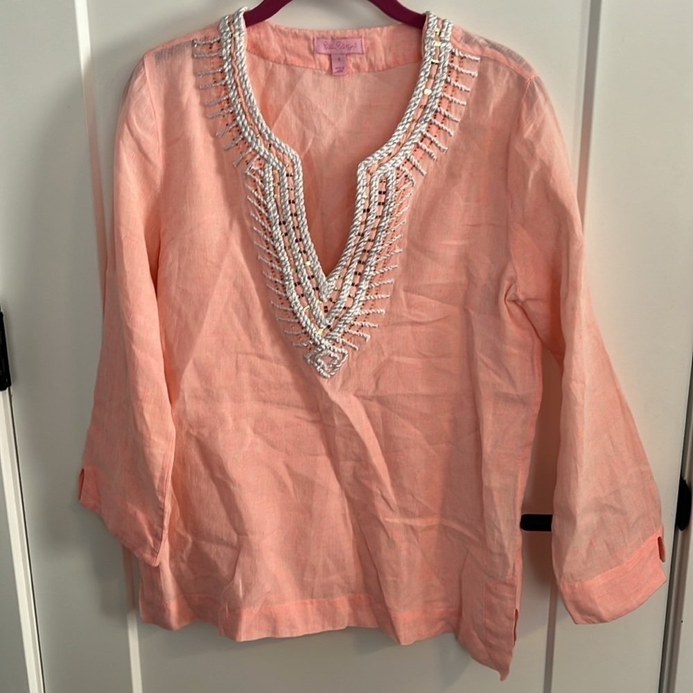 Lilly Pulitzer Linen Amelia Island Tunic EUC - Picture 4 of 13